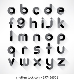 Modern Alphabet Set with Shadow