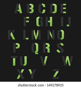 Modern Alphabet set, Vector illustration.