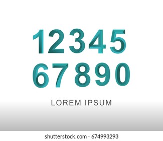 Modern Alphabet. Set of vector number