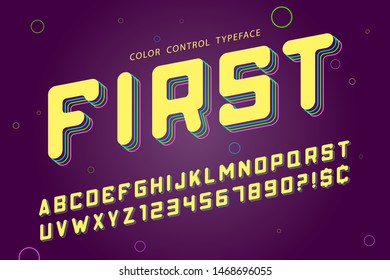 Modern alphabet, swatch color control, italic, abc