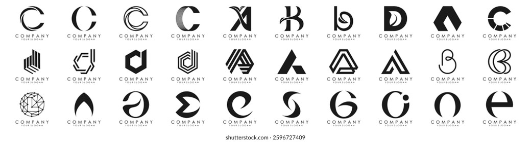 modern alphabet, trendy letters logo design. vector illustration