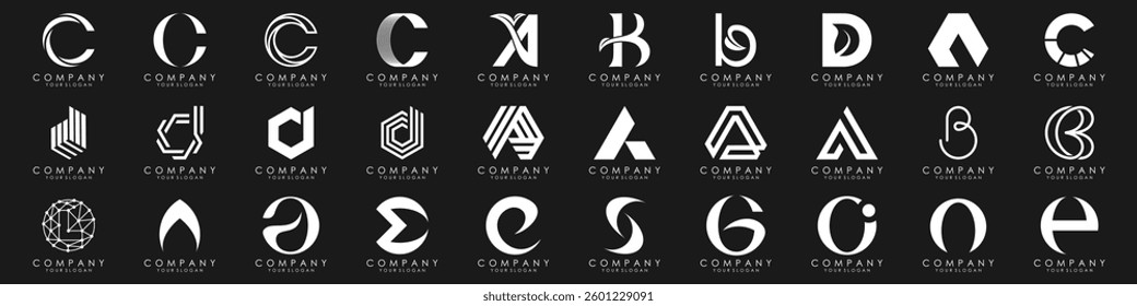 modern alphabet, trendy letters logo design. vector illustration