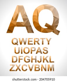 Alfabeto moderno con textura triangular dentro. Hipster busca el fondo de su portada o afiches.