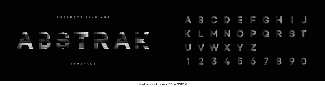 Modern Alphabet Typeface with Horizontal Line Pattern