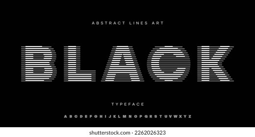 Modern Alphabet Typeface with Horizontal Line Pattern