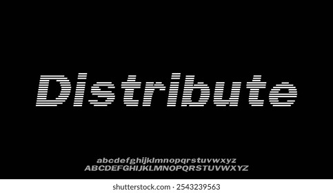 Tipo de letra de alfabeto moderno com padrão de linha horizontal
