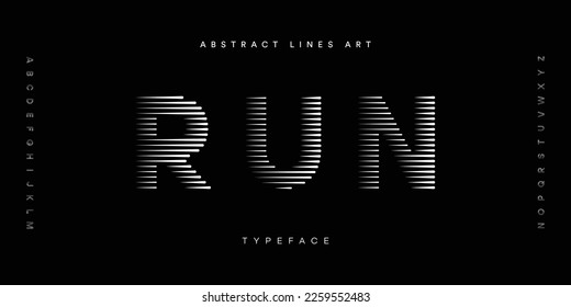 Tipos de letra alfabetos líneas abstractas arte moderno tipo de letra editable tipo de letra conjunto vector