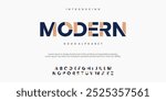 Modern alphabet. Typography with dot at the edge. minimalist style fonts set. vector illustration