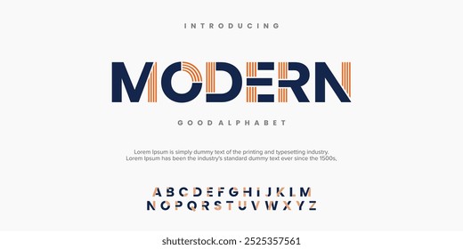 Modern alphabet. Typography with dot at the edge. minimalist style fonts set. vector illustration