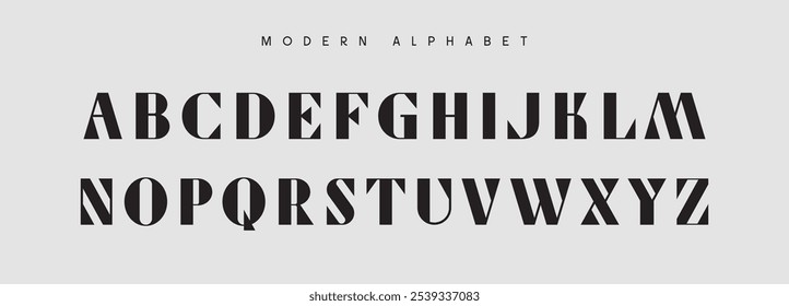 Modern alphabet with uppercase letters. Font for logo design, brand, headline.Vector illustration.