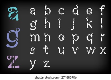 Modern alphabetic fonts set collection design