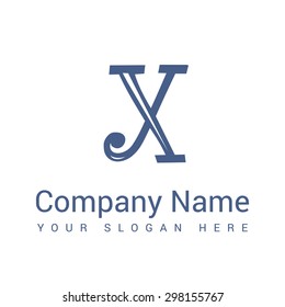Modern alphabetical company logo of X, clean design. Abstract shapes.