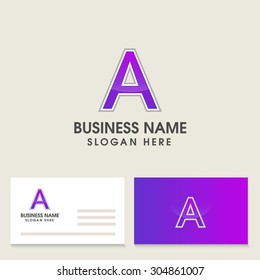 Modern alphabetical logo and visiting card design in vector.