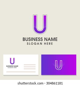 Modern alphabetical logo and visiting card design in vector.