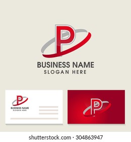 Modern alphabetical logo and visiting card design in vector.