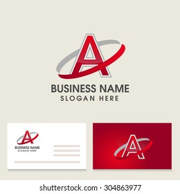 Modern alphabetical logo and visiting card design in vector.