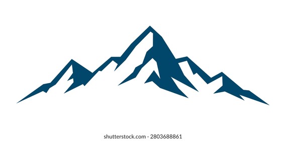Modern Alpine Mountain Logo Mark, Elegant Summit Illustration for Corporate and Lifestyle Branding
