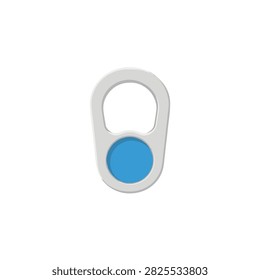 Modern Aluminum Beverage Can Ring Pull Tab Vector Icon for Soda or Beer Packaging on White Background