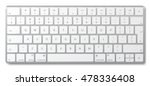 Modern aluminum computer keyboard isolated on white background. Vector illustration. EPS10. 