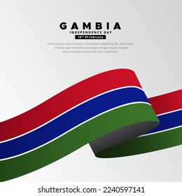 Diseño moderno y asombroso del Día de la Independencia de Gambia con vector de bandera ondulada