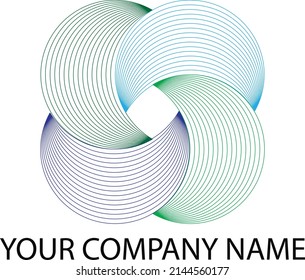Modern amazing logo vector with blue and green colors for business , company , shop and recycle 