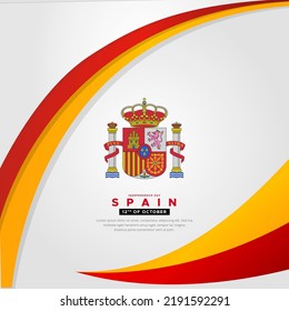 Modern and amazing Spain Independence Day design with wavy flag vector