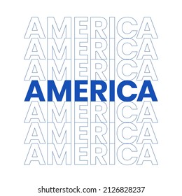 Modern america solid and outline text composition background banner vector design. Blockchain technology art template.
