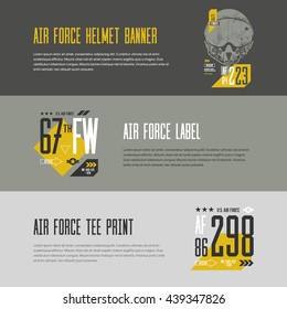 Modern American Air Force Banner Vector Design. Premium Quality Superior Number Logo Concept. U.S. Aircraft Tee Print.