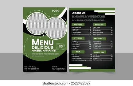  Modern American Food Menu Design with Special Offers.