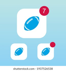 Modern American Football Icon With Notification