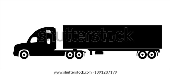 Modern\
American road train icon. Vector flat\
illustration