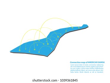 Modern of American Samoa Map connections network design, Best Internet Concept of American Samoa map business from concepts series, map point and line composition. Infographic map. Vector Illustration