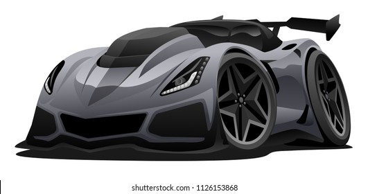 Modern American Sports Car Vector Illustration