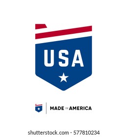 Modern American USA shield emblem icon logo symbol