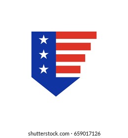 Modern American USA shield emblem icon logo symbol