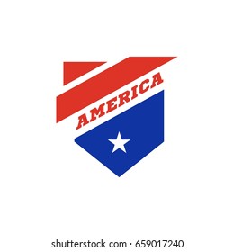 Modern American USA shield emblem icon logo symbol