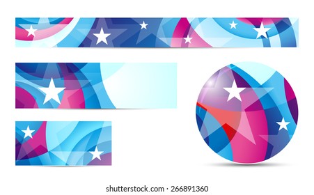 Modern american vector banners background