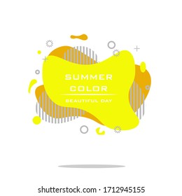 Modern amoebic banner. Yellow. Vector banner template. Template for use in web or print design.
