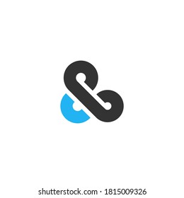 diseño moderno de ampersand logo - vector editable