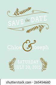 Modern Ampersand Wedding invitation template. Save the Date