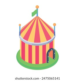  Modern Amusement Rides Isometric Icons 
