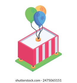  Modern Amusement Rides Isometric Icons 
