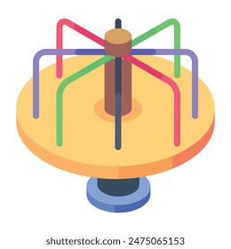  Modern Amusement Rides Isometric Icons 
