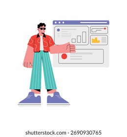 Modern analytic dashboard interface layout illustration