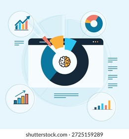 Moderno Analisar tendências de inteligência artificial e prever o crescimento futuro dos negócios por meio da visualização de dados e da análise de mercado