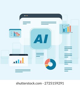 Moderno Analisar tendências de inteligência artificial e prever o crescimento futuro dos negócios por meio da visualização de dados e da análise de mercado