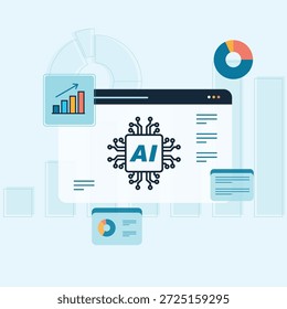 Moderno Analisar tendências de inteligência artificial e prever o crescimento futuro dos negócios por meio da visualização de dados e da análise de mercado