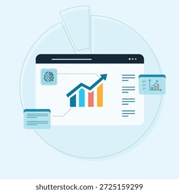 Moderno Analisar tendências de inteligência artificial e prever o crescimento futuro dos negócios por meio da visualização de dados e da análise de mercado