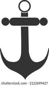 Modern Anchor icon. anchor silhouette black symbol 