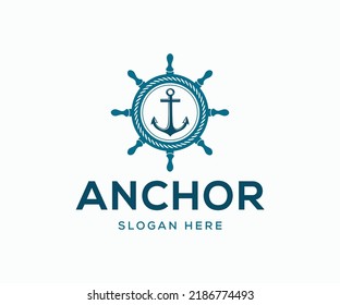 Modern Anchor Logo Design Template 